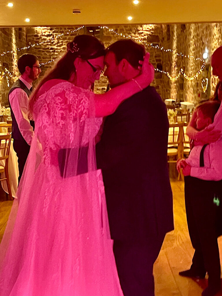 First Dance at The Ashes, Endon – Staffordshire Wedding DJ James Barlow - James Barlow - Wedding Singer Bride and groom sharing their first dance at The Ashes in Endon, Staffordshire, with live music and DJ entertainment by James Barlow